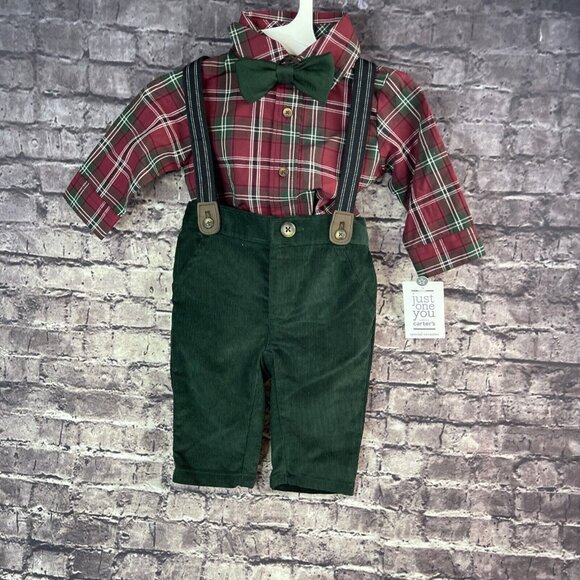 Carter’s Just One You 3 Month Special Occasion 3-pc set Bowtie Suspenders - Picture 1 of 5